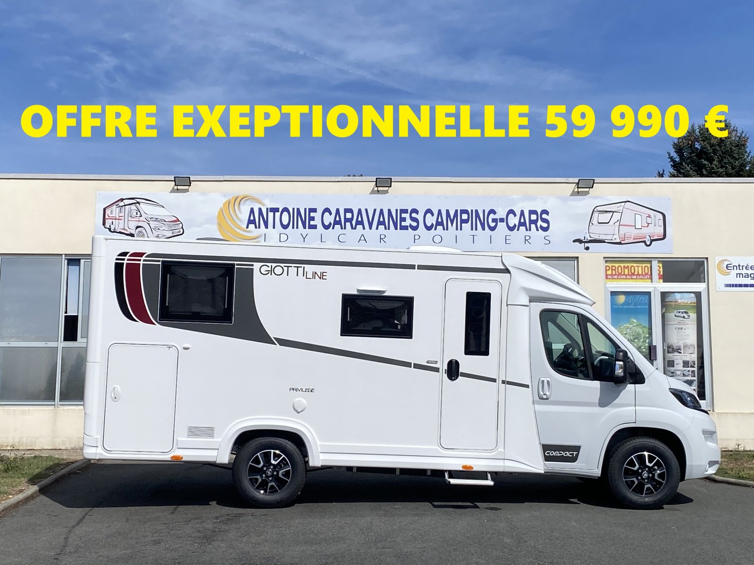 Antoine Caravanes et Camping Car - Giottiline Compact c 66 à 59 990 € au lieu de 67 096 €€